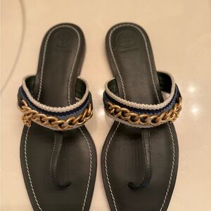 Elegant Black and Gold Women's Sandals